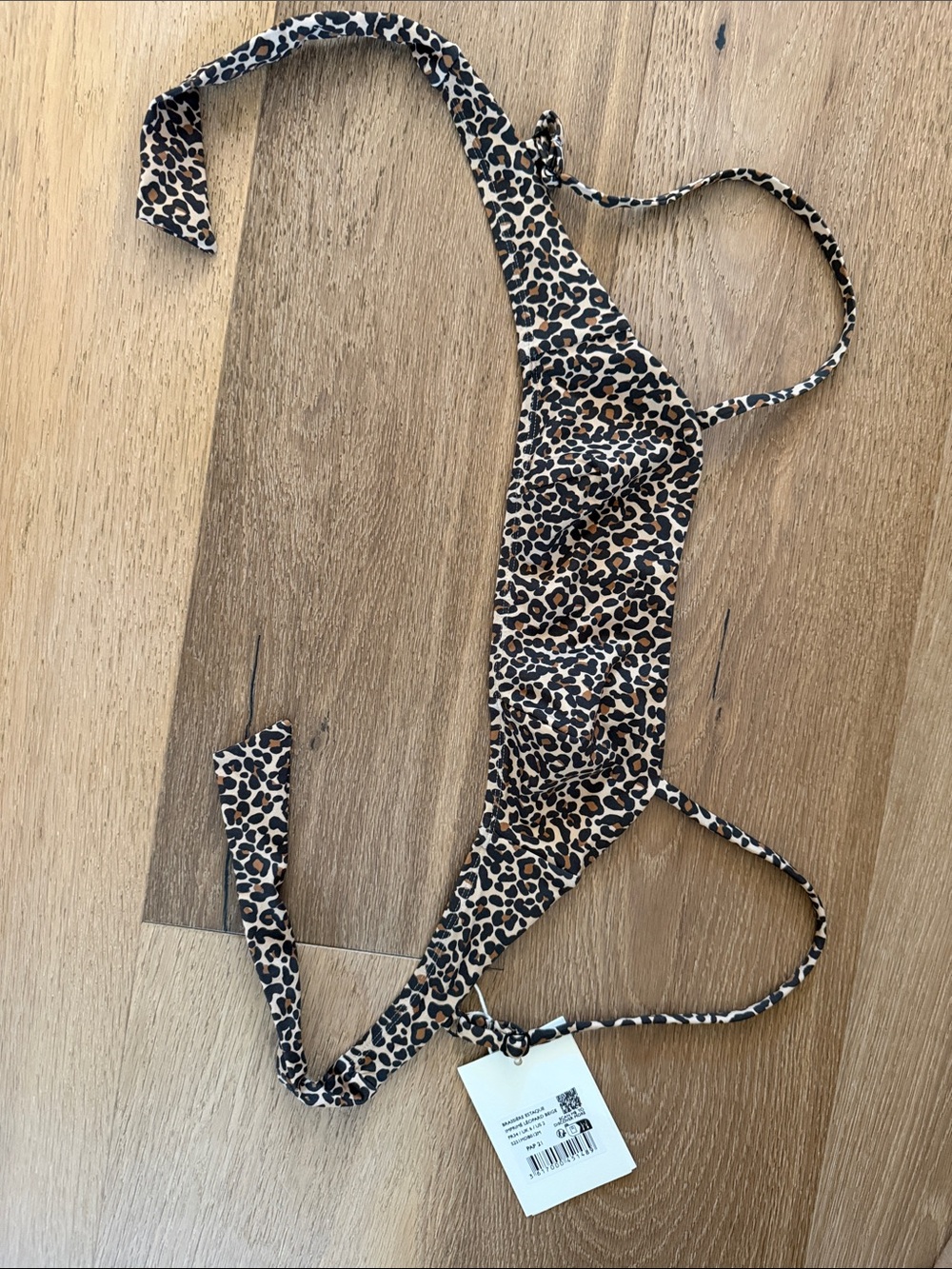 Sezane Estaque Bikini Top - Sezane x Yse - Leopard Print in Tan and Brown - Picture 4 of 6